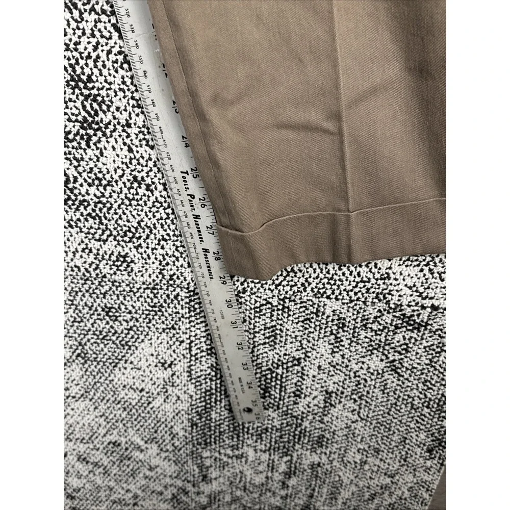 LL Bean Chino Pants Mens 40 (Actual 39 X 28.5) Adjustable Waist Straight Leg Tan